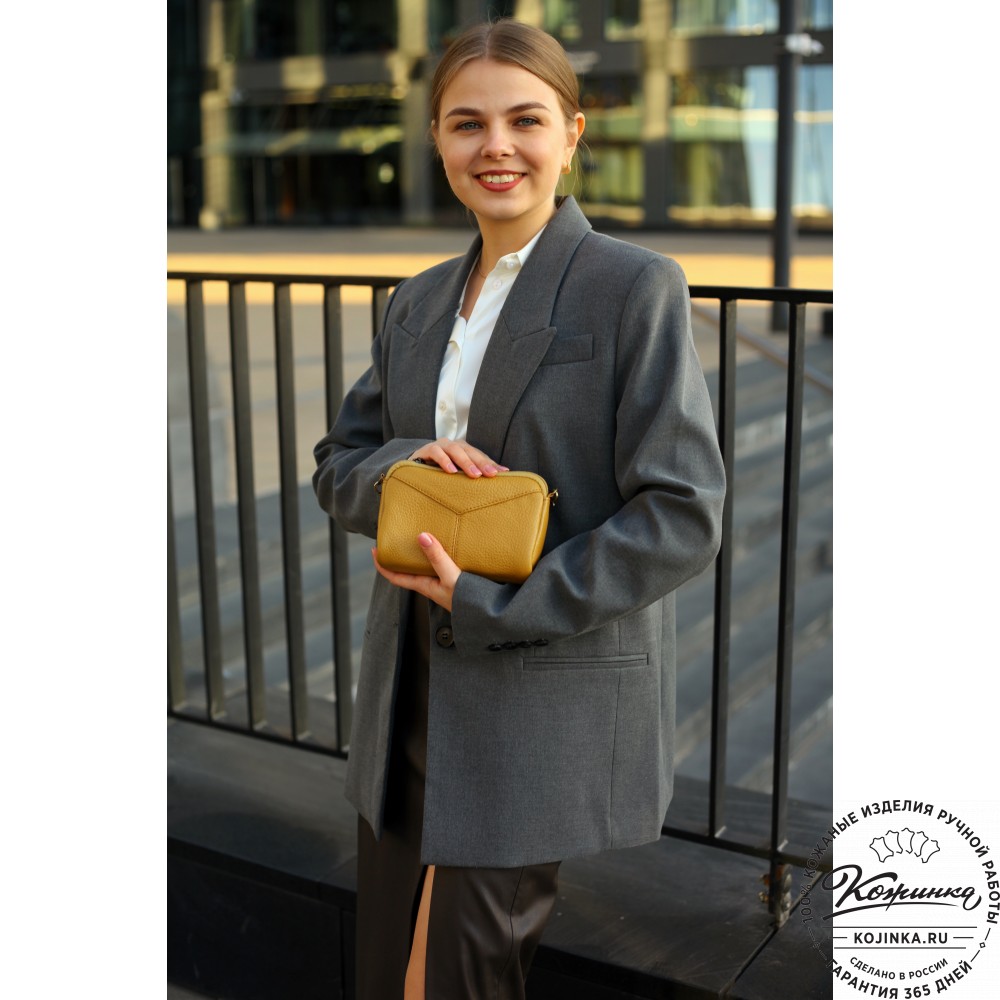  Кожаный клатч "Марта" (охра)